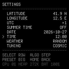 COSMOS 0.4's settings